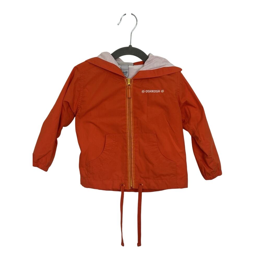 Y2K Oshkosh Orange Daisy Windbreaker Full Zip Jacket 2T Lightweight Spring
